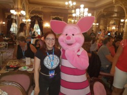 Mit Ferkel beim Character Breakfast